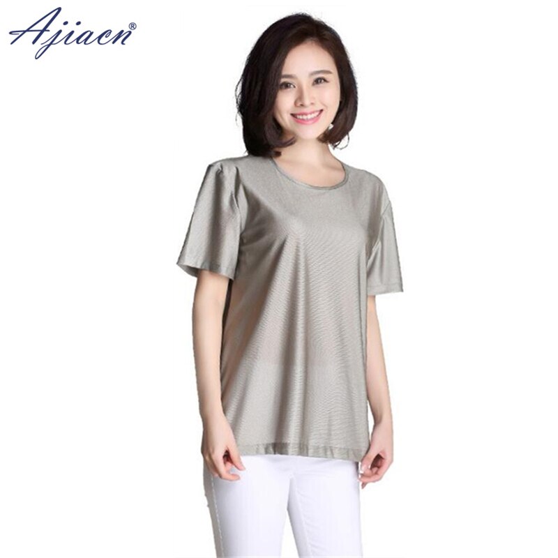 Genuine Anti-electromagnetic Radiation 100% Silver Fiber Women's T-shirt Mobile Phone, WIFI, Computer, TV EMF Shielding T-shirt