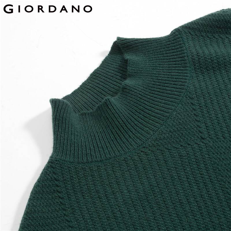 Giordano Women Sweaters Thick Plain Dropped Shoulder Turtleneck Pullover Sweater 5 Needle Knitting Ropa Invierno Mujer 05350627
