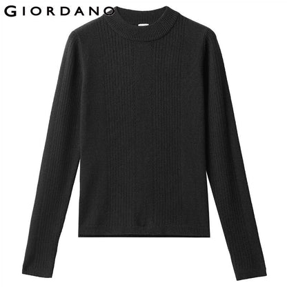 Giordano Women Sweaters Thick Slim Mockneck Pullover Sweater 5 Needle Long Sleeves Warm Blusa De Frio Feminina 05350636