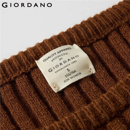 Giordano Women Sweaters Thick Slim Soild Plain Crewneck Sweater 5 Needle Middle Thickness Warm Pull Femme 05350635