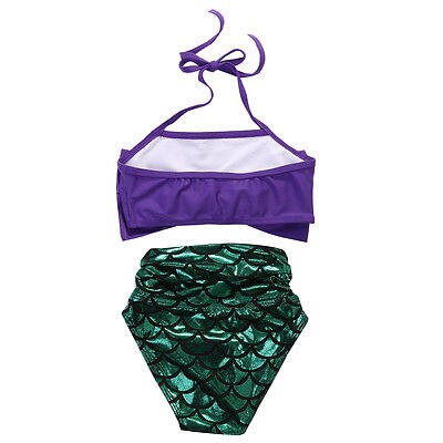 Girls Kids Mermaid Swimmable Bikini Set Swimwear Swimsuit Swimming Costumes 2PCS  Cosaplay Kids Children