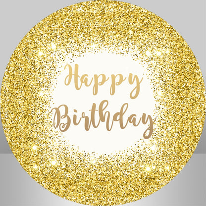Glitter Gold Circle round Backdrop cover Wedding Party Decor Birthday Bridal Background photography Photo Wall Banner