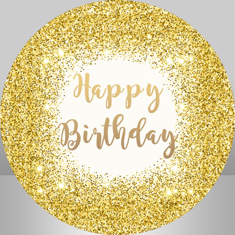 Glitter Gold Circle round Backdrop cover Wedding Party Decor Birthday Bridal Background photography Photo Wall Banner