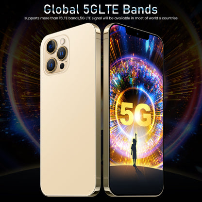 Global Version I12 Pro Max 6.7inch Smartphones 6800mAh 16G+512G Android Phone Celular Case Touch Screen Face ID 5G Network Phone