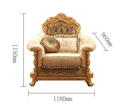 Glorious Palace Style Sofa Set with Velvet Fabric Upholstery / Sumptuous 1+2+3 Seaters, Square Table / Sea Ship >8 weeks