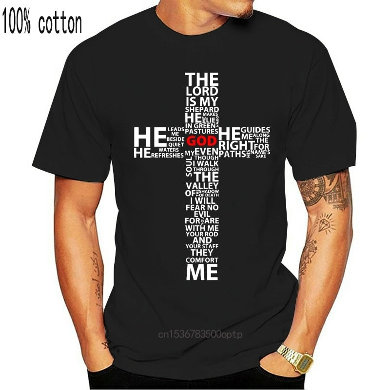 Jesus Cross Bible Cotton Printed Mens T Shirt Custom Short Sleeve Casual Men T-shirt  Tee Shirts Tops  2018