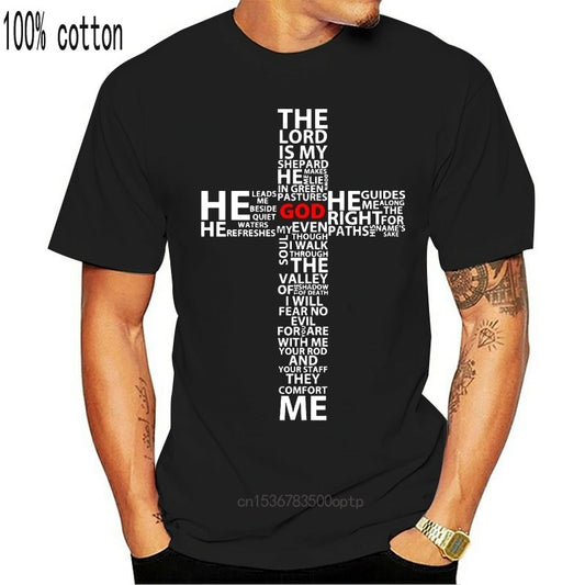 Jesus Cross Bible Cotton Printed Mens T Shirt Custom Short Sleeve Casual Men T-shirt  Tee Shirts Tops  2018