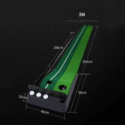 Golf Putting Green Mat 3M with Ball Return 2 Holes Mini Golf Game Practice Equipment for Home Office Backyard Indoor Outdoor Use