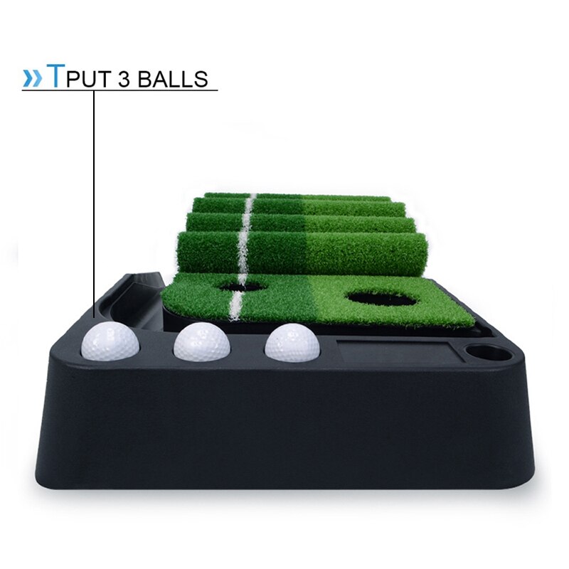 Golf Putting Green Mat 3M with Ball Return 2 Holes Mini Golf Game Practice Equipment for Home Office Backyard Indoor Outdoor Use