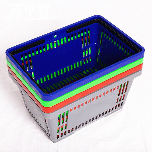 Quality Plastic Supermarket Shopping Baskets Retail Stores Size 42x28x22cm Four Colors Available 28pcs/lot