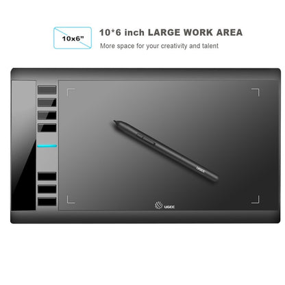 Graphics Drawing Tablet UGEE M708 Art Designer Writting Tablet 266RPS 8192 Levels Tablet with Passive Pen for Window Android Mac