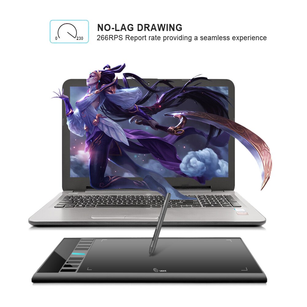 Graphics Drawing Tablet UGEE M708 Art Designer Writting Tablet 266RPS 8192 Levels Tablet with Passive Pen for Window Android Mac
