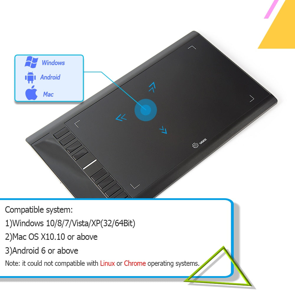 Graphics Drawing Tablet UGEE M708 Art Designer Writting Tablet 266RPS 8192 Levels Tablet with Passive Pen for Window Android Mac