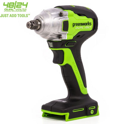 Greenworks 48/24V DUAL-VOLT 1/2 inch Cordless Brushless Electric Wrench Impact Wrench Socket Wrench 400N.m