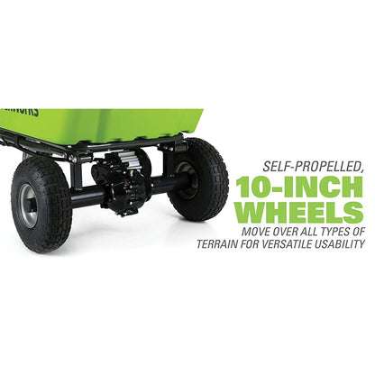 Greenworks Gc40l00 G-Max 40 V Self Propelled Garden Shopping Cart Rust Resistant Bath  Excluding Batteries Chargers