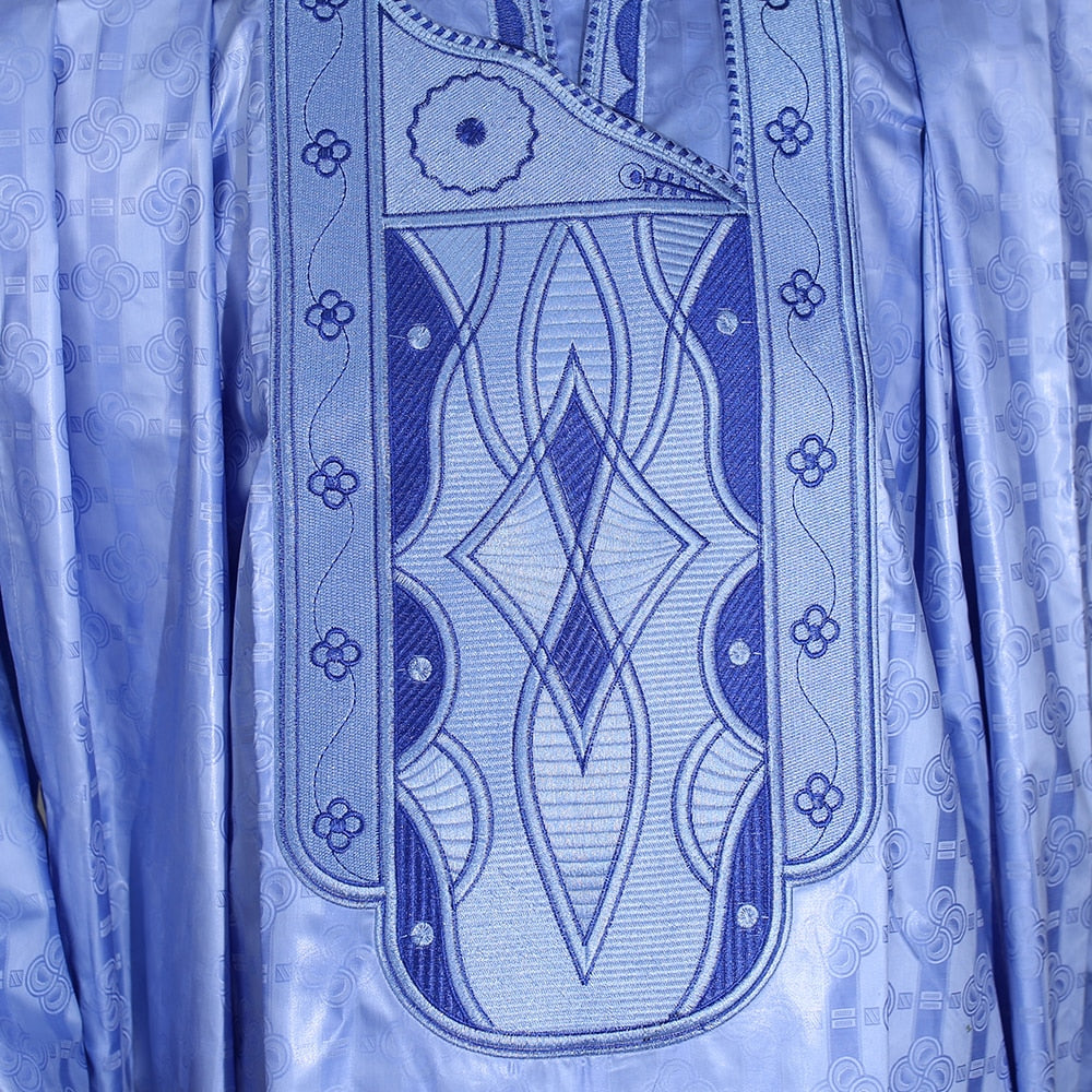H&D south african traditional wear formal attire bazin riche dashiki outfits shirt pants robe suit no cap african men agbada