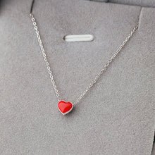 Load image into Gallery viewer, Fresh Sweet Cute Heart Red Clavicle Chain 925 Sterling Silver Temperament Personality Fashion Female Necklace
