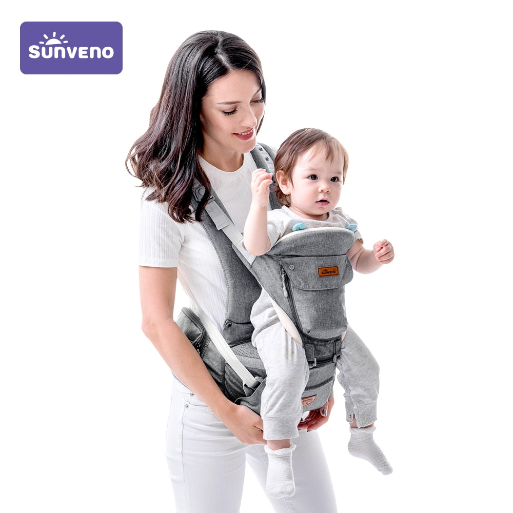 Sunveno Ergonomic Baby Carrier Baby Kangaroo Child Hip Seat Tool Baby Holder Sling Wrap Backpacks Baby Travel Activity Gear