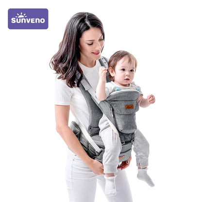 Sunveno Ergonomic Baby Carrier Baby Kangaroo Child Hip Seat Tool Baby Holder Sling Wrap Backpacks Baby Travel Activity Gear