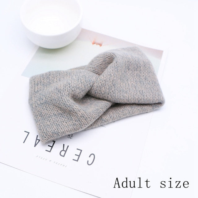 Baby Headband Women Girl Twisted Hair Band Kids Woolen Headwrap Mommy and Me Headbands Toddler Spring Turban Hair Accessories