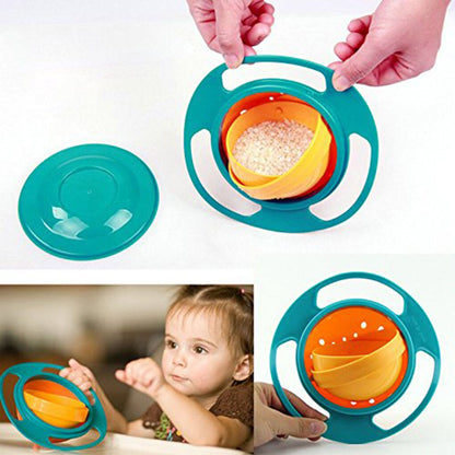 Gyro Bowl Dishes Anti Spill Bowl Smooth 360 Degrees Rotation Gyroscopic Bowl For Baby Kids