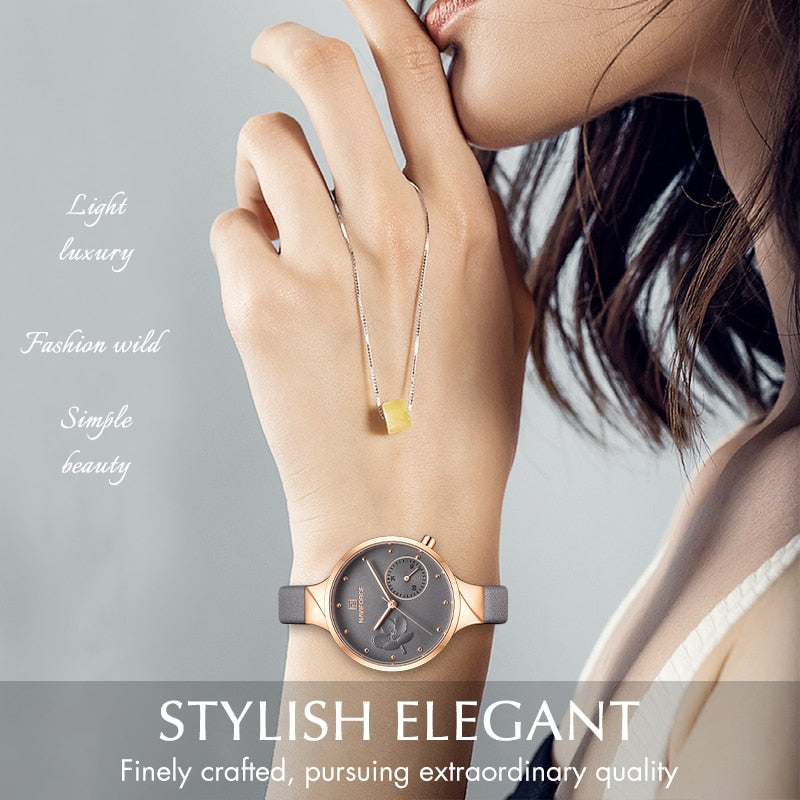 NAVIFORCE Women Watches Top Brand Luxury Fashion Female Quartz Wrist Watch Ladies Leather Waterproof Clock Girl Relogio Feminino
