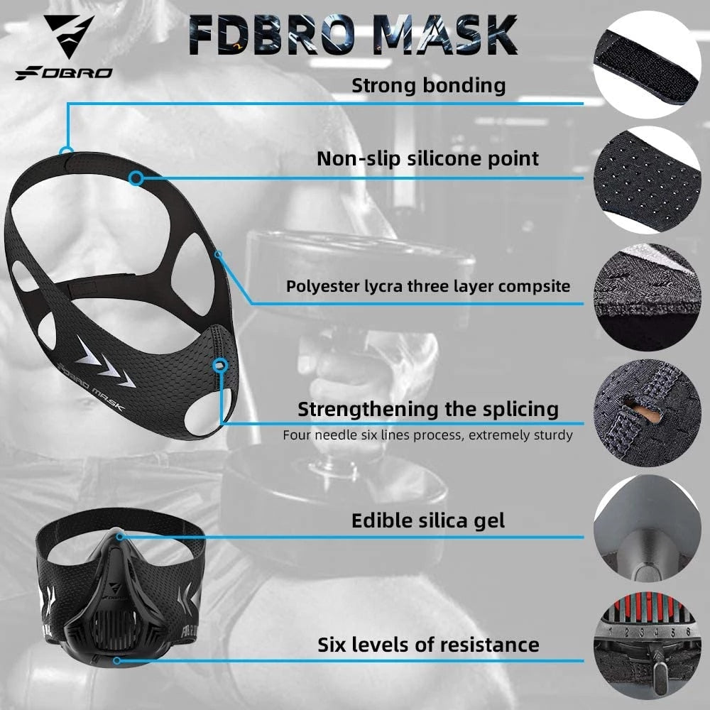 FDBRO Sport Mask Training Sports Mask 3.0 Running Masks For Fitness Gym Workout Resistance Elevation Cardio Endurance Breathing