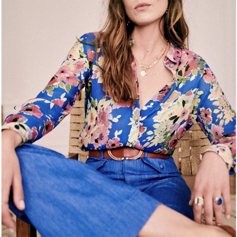 Floral Print Shirts Femme Button Up Loose Casual Blouse Chic Elegant 2021 Offfice Lady Camisas Mujer Blouse Tops Women Tunic