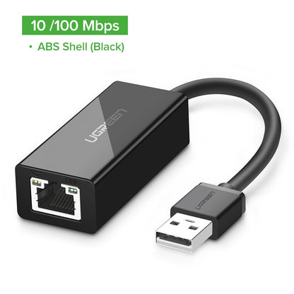Ugreen USB Ethernet Adapter USB 3.0 2.0 Network Card to USB RJ45 Lan for Windows 10 Xiaomi Mi Box 3 Nintend Switch Ethernet USB