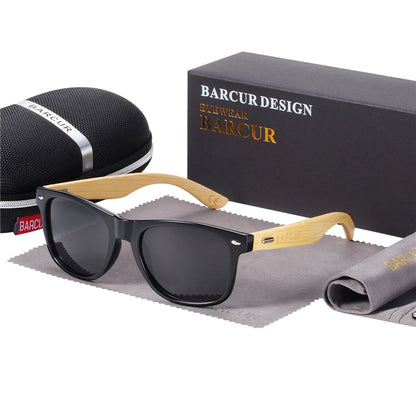 BARCUR Polarized Bamboo Sunglasses Men Wooden Sun Glasses Women Brand Original Wood Glasses Oculos De Sol Masculino
