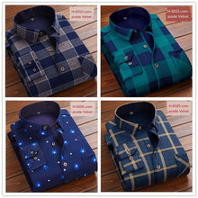 将图片加载到图库查看器，Men thermal shirt Winter Thick Flannel Warm Plaid Dress Shirts Long Sleeve Men&#39;s Work Shirts Casual Slim Fit thermo shirts 6XL
