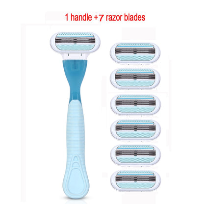 Female Safety Razor Blades Beauty Shaving For Women 3 Layer Blade Shaver Razor Blade Replacement Head For Gillette Venus