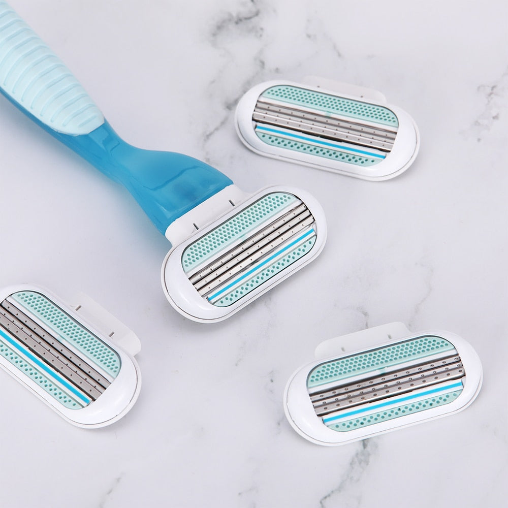 Female Safety Razor Blades Beauty Shaving For Women 3 Layer Blade Shaver Razor Blade Replacement Head For Gillette Venus