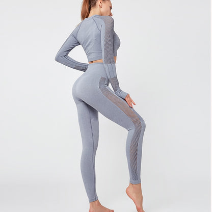 Seamless Women Yoga Sets Female Sport Gym suits Wear Running Clothes women Fitness Sport Yoga Suit Long Sleeve yoga clothing