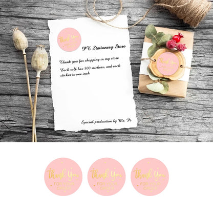 500PCS "THANK you for your order" Stickers Label silver black pink transparent gold sticker stationery supply