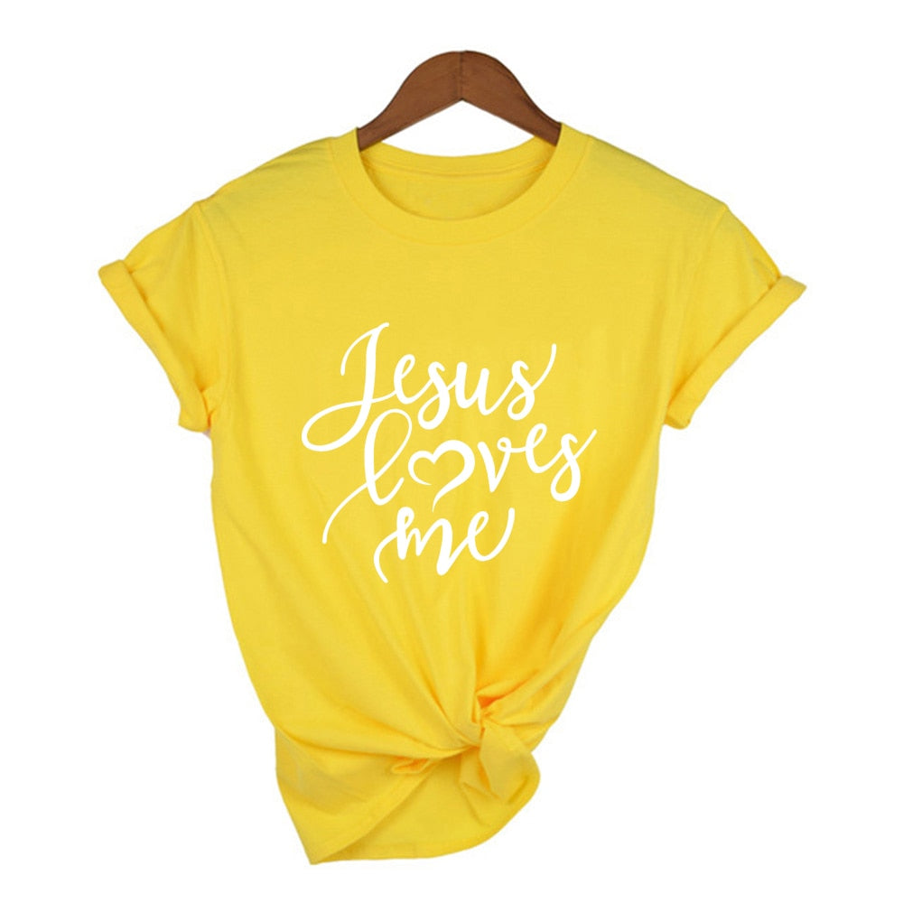 Jesus Loves Me Shirt Women Fashion Christian T-Shirt Religious Shirts Faith Tee 90s Girl Aesthetic Faith Tops Jesus Tee