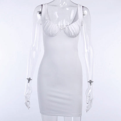 LVINMW Sexy Skinny Bralette With Bow Low Cut Slim Dress 2020 Women Summer Fashion Sleeveless Backless Dress Female Party Club