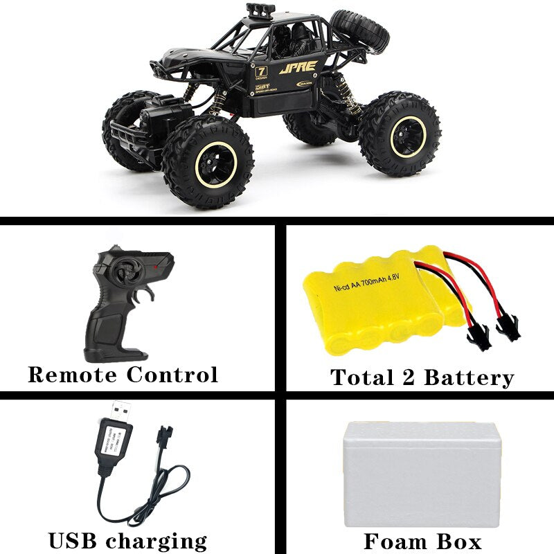 RC Car 4WD climbing Car 4x4 Double Motors Drive Bigfoot Car Remote Control Model Off-Road Vehicle toys For Boys Kids Gift 1/12 Size