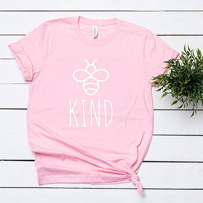 Be Kind Graphic T-shirt Women Girls Cotton Oversized T-shirt Summer Fashion Bees Print Top Harajuku Tshirt Unisex Tee Drop Shipping