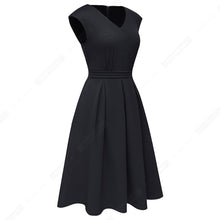 Load image into Gallery viewer, Spring Elegant Casual Brief Design V-Neck A-Line Vintage Side pocket Modern Dress HA196
