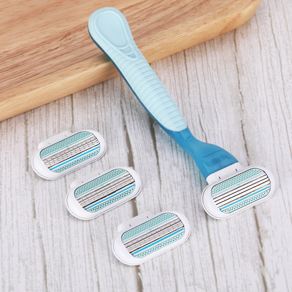 Female Safety Razor Blades Beauty Shaving For Women 3 Layer Blade Shaver Razor Blade Replacement Head For Gillette Venus