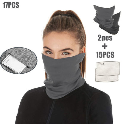 2pcs Windproof Hiking Riding Scarf Outdoor Sun Protection Bandana Ice Cycling FaceNeck Gaiter Scarf Anti-sweat Cycling Face Mask