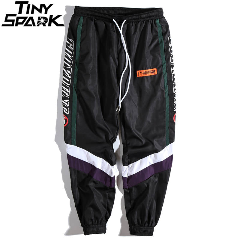 Harajuku Unisex Pants Joggers Retro Color Block Patchwork Jogging Running Hip Hip Harem Pant Streetwear Thin Sweatpant Trousers 2020 Track Pant Autumn