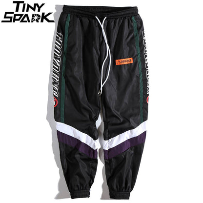 Harajuku Unisex Pants Joggers Retro Color Block Patchwork Jogging Running Hip Hip Harem Pant Streetwear Thin Sweatpant Trousers 2020 Track Pant Autumn