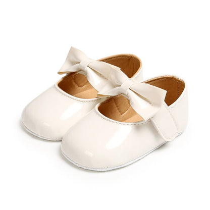 Newborn Toddler Baby Girl Shoes PU leather Buckle First Walkers With Bow Red Black Pink White Soft Soled Non-slip Crib Shoes
