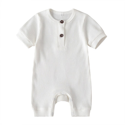 Summer Newborn Kid Baby Girl Romper Clothes 0-24M Short Sleeve Solid Jumpsuits Outfits 6 Colors