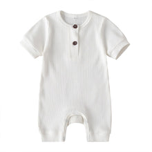 將圖片載入圖庫檢視器 Summer Newborn Kid Baby Girl Romper Clothes 0-24M Short Sleeve Solid Jumpsuits Outfits 6 Colors
