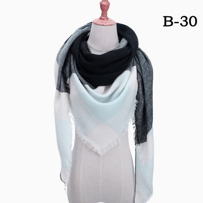 Designer 2020 knitted spring winter women scarf plaid warm cashmere scarves shawls luxury brand neck bandana pashmina lady wrap