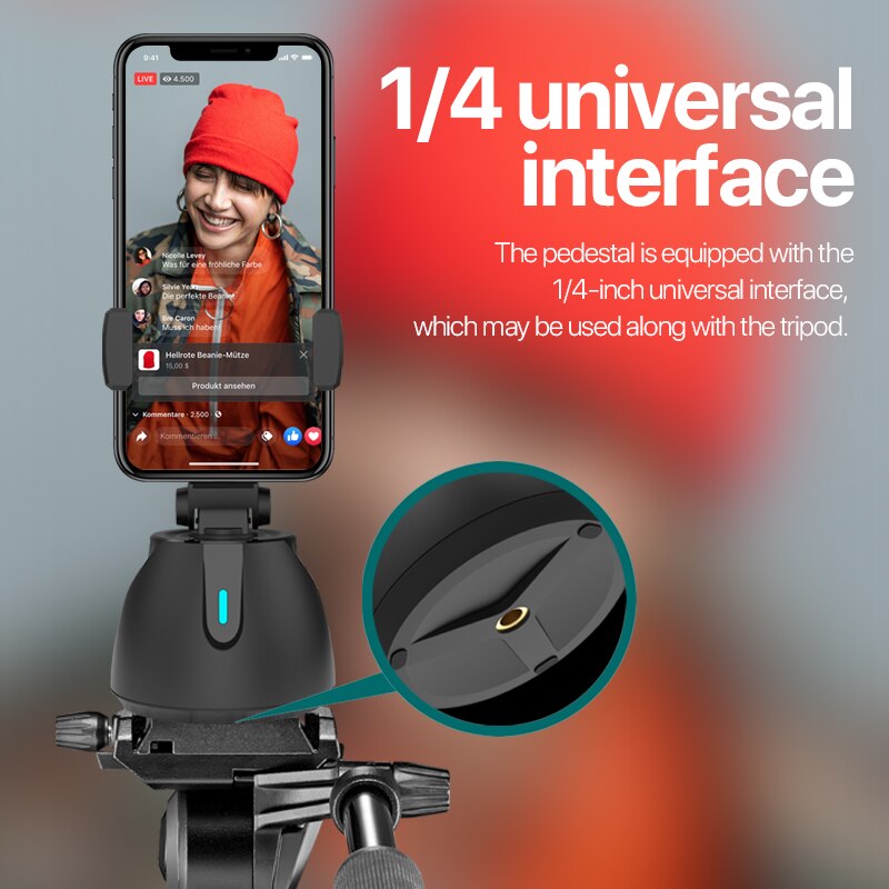 Camera 360 Smartphone Auto Tracking Smart Shooting Phone Holder Selfie Stick 360 Rotation Vlog Shooting Mount Holder