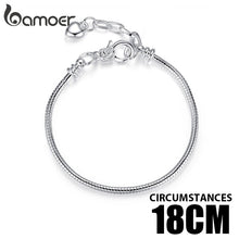 Cargar imagen en el visor de la galería, BAMOER 5 Style Silver Color LOVE Snake Chain Bracelet &amp; Bangle 16CM-21CM Pulseras Lobster PA1104
